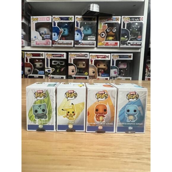 4 BITTY Starter Pokemon 1" Funko Pops Bulbasaur Charmander Squirtle Pikachu Pop - Picture 2 of 6